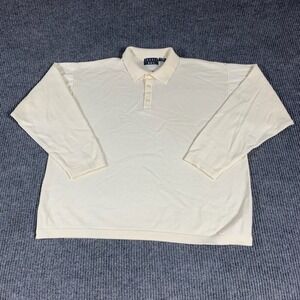 Trader Bay Sweater Mens Extra Large White Cream Collared Merino Wool Blend 90s